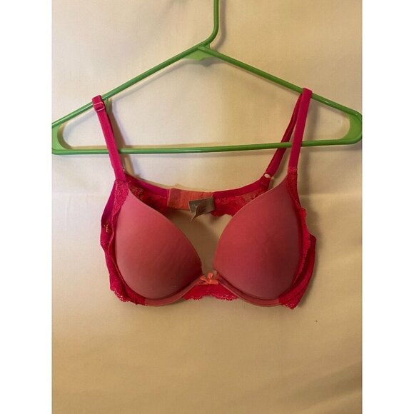 Victorias Secret Pink Lace Bra Womens Size 34C Underwire Sexy - Picture 1 of 2